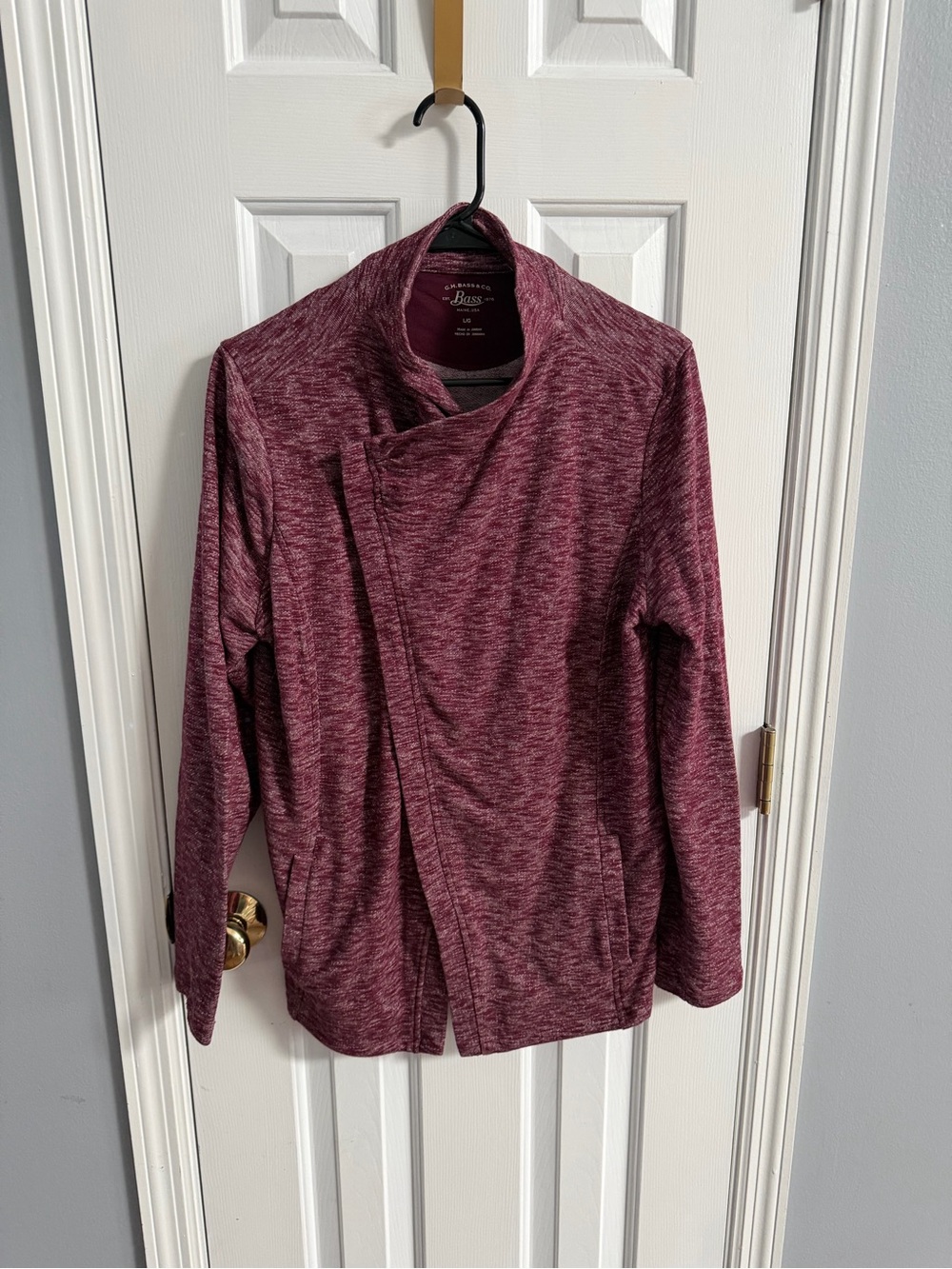 Bass Women's Marled Wine Asymmetrical Zip Jacket